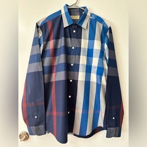 Mens Burberry long sleeve button-up shirt